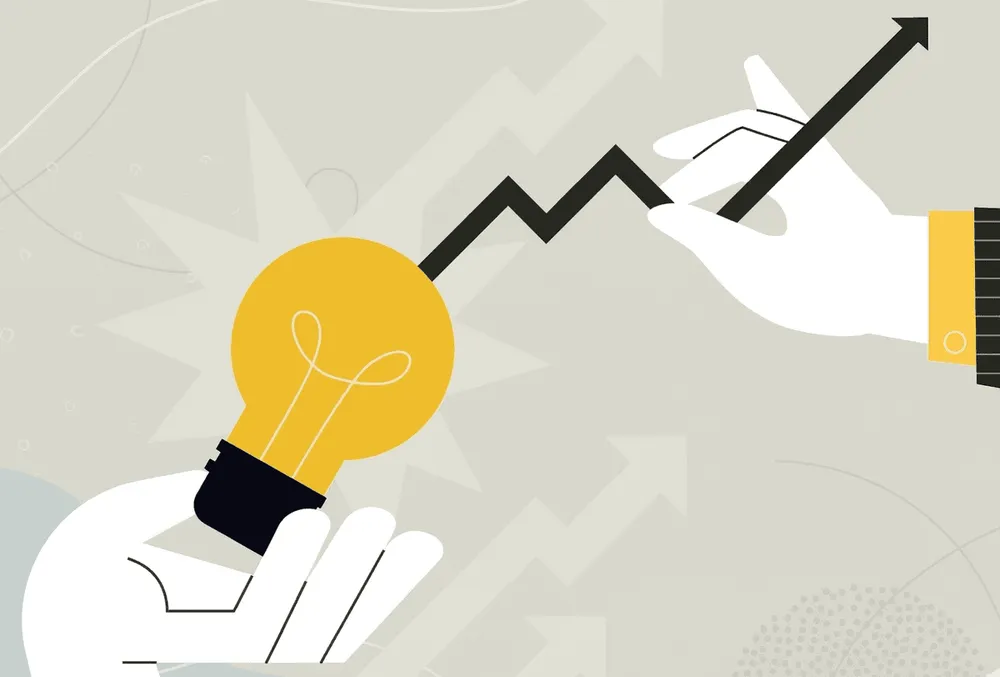 Illustration of idea turning into growth